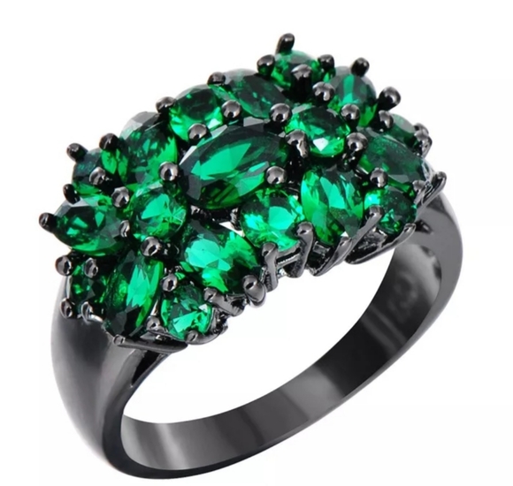 18K black gold plated oval band ring - Picture 2 of 3